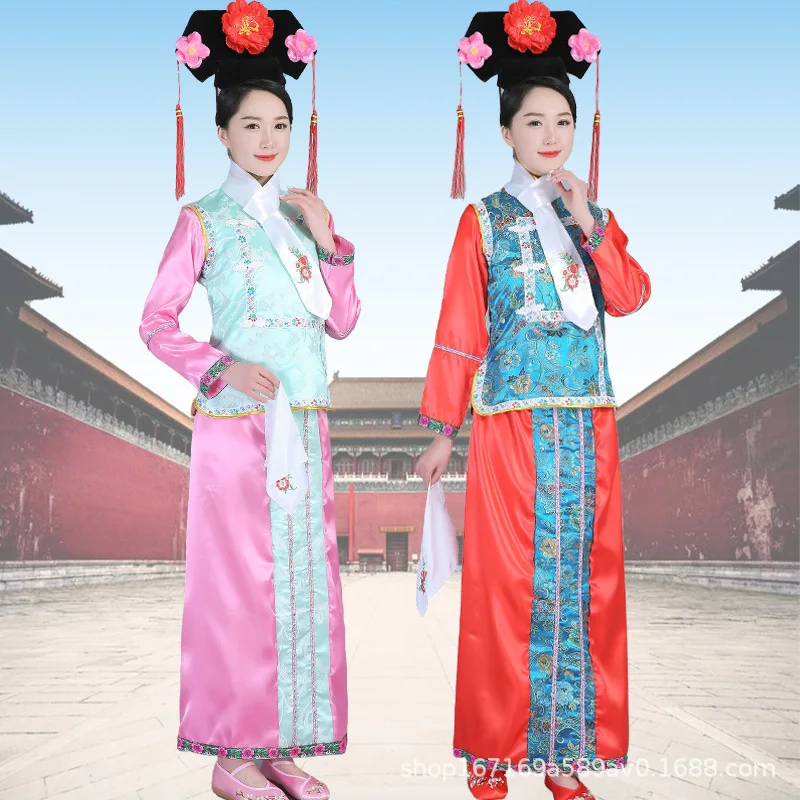 Qing Dynasty Gege Ancient Costume Huanzhu Gege Costume Manchu Flag Costume Palace Maiden Zhen Huan Legend Annual Meeting Crossdr