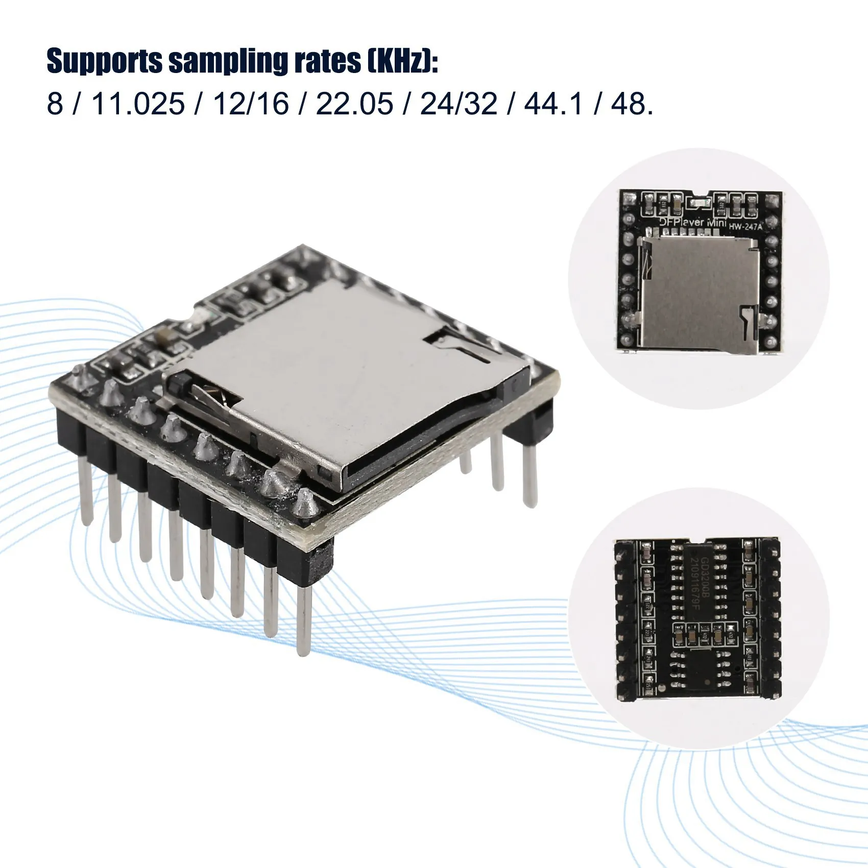 DFPlayer, мини-модуль MP3-плеера для Arduino, черный