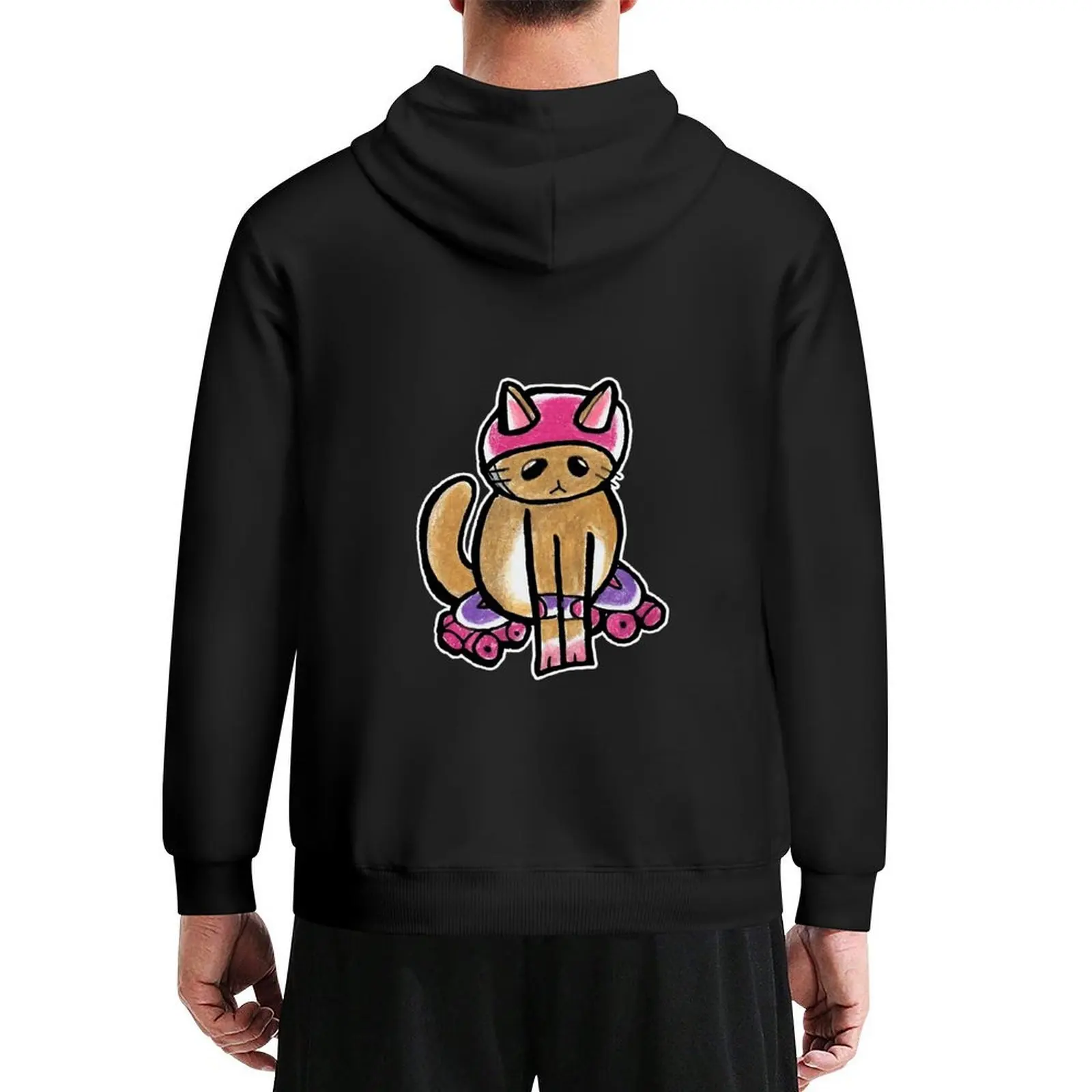 

Brown Roller Cat Hoodie mens clothes men clothing autumn new products aesthetic clothing men's hoodies