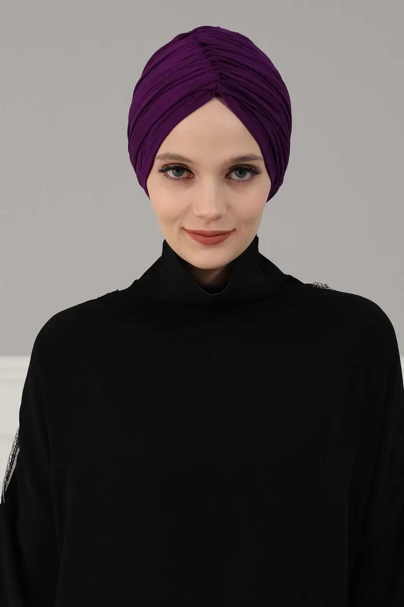 Shirred Penye Bone purple