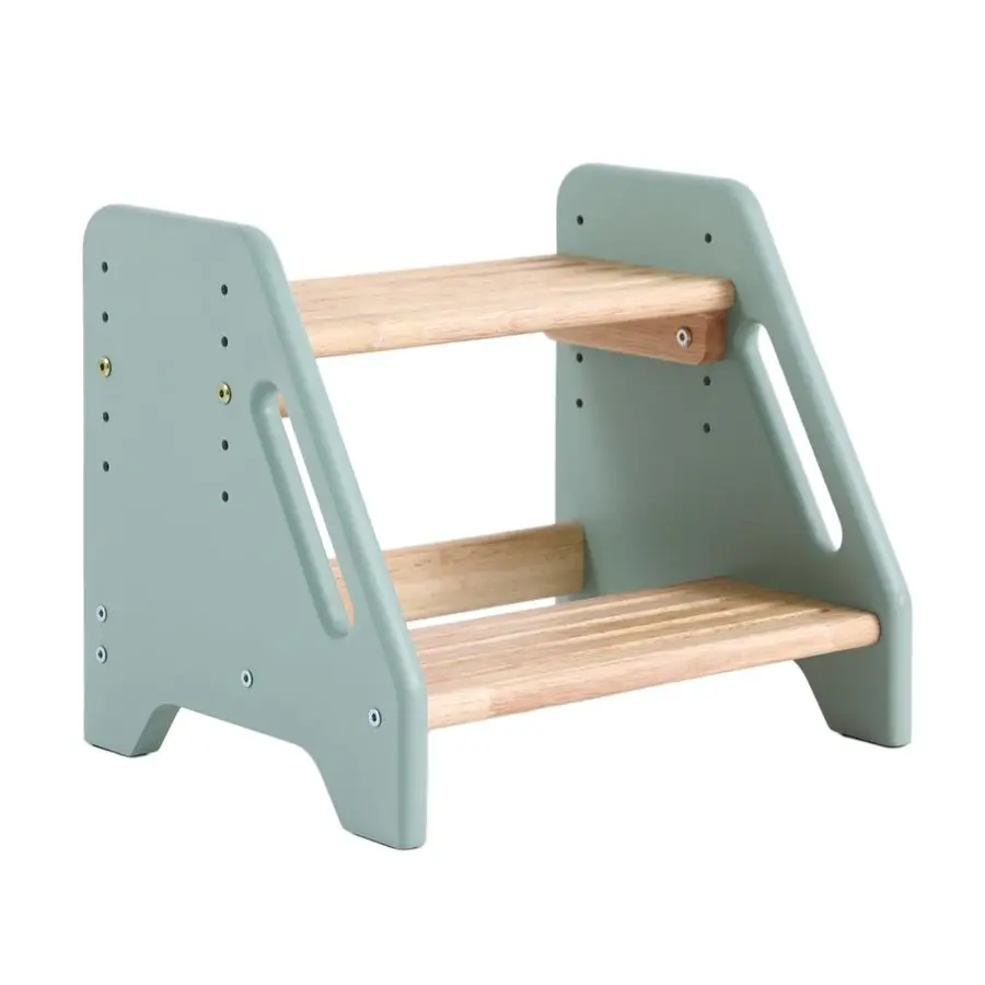 

Step Stool with Handles,MinimalistampCompact Adjustable Wooden Tower for Kids,Modern Design for Small HomesGreen
