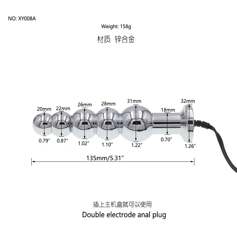 Electric Shock Butt Anal e Vaginal Plug para Mulheres, Electro Massagem, Brinquedos Sexuais, Gays Erotic Vibrating Products