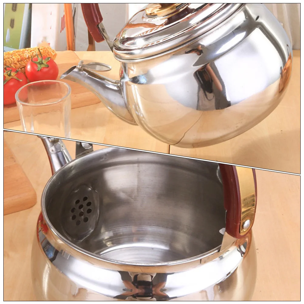 

1 шт., чайник со свистком, чайник из нержавеющей стали для кипячения воды, большая емкость для чая, кофе, нагрева молока, кухонный гаджет для дома