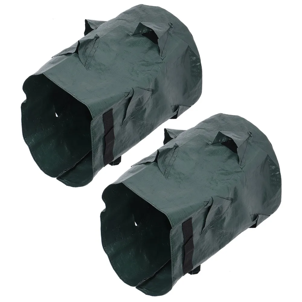 2PCS PE Strawberry Planter Bags with 8 Pocket with Handles Strawberry Planting Bags 35x45cm 10 Gallon Planting Grow Bags