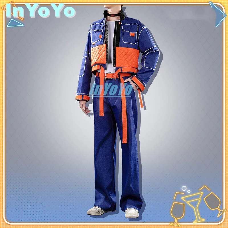 InYoYo Kitami Coolguy Cosplay Vtuber Costume Fashion Uniform Coat Tshirt Pants Halloween Party Outfit Men S-4XL Customized New