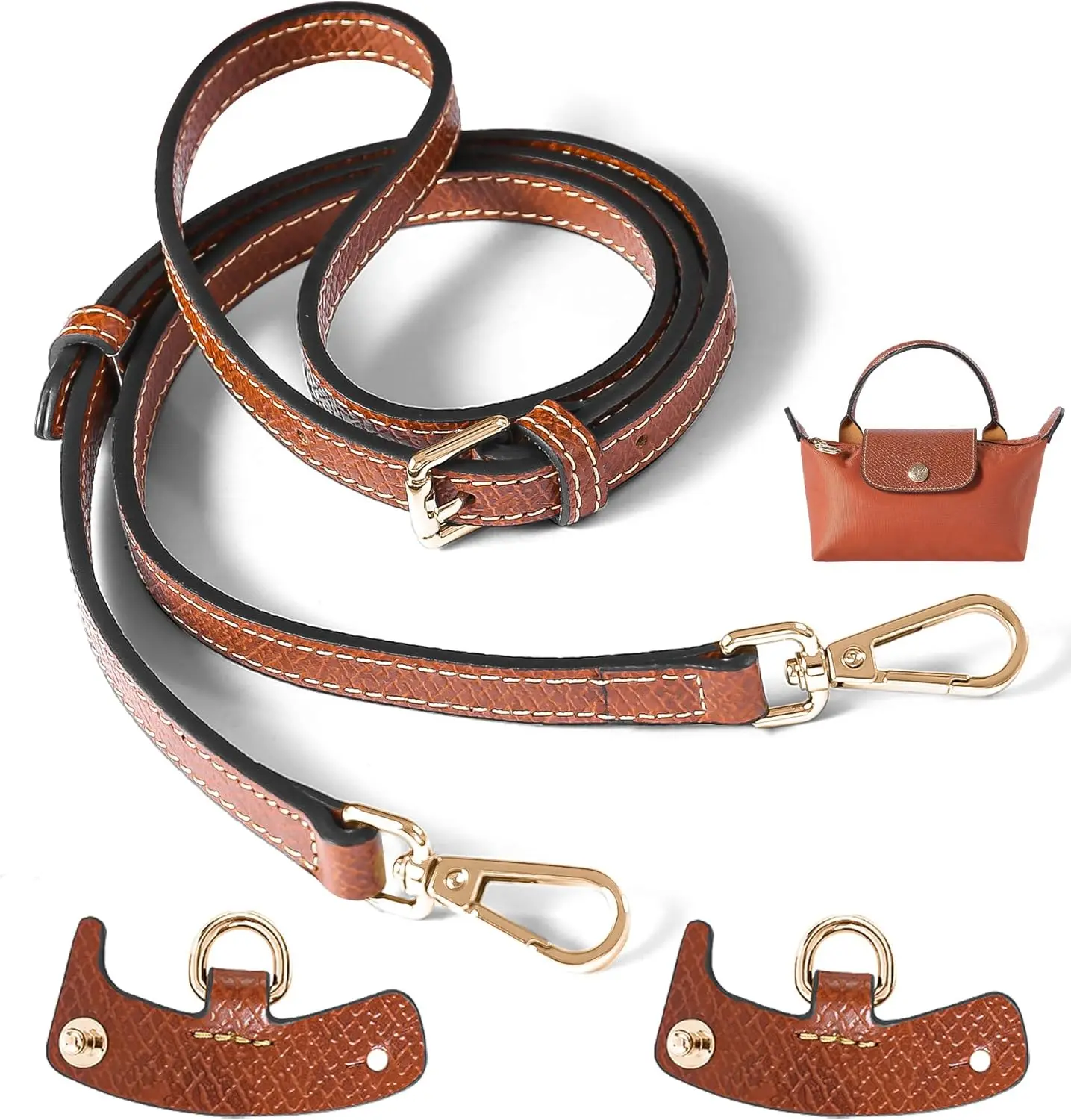 Bag Strap For Longchamp Mini Free Punching Modification Transformation Accessories for Mini Bag Punch-free Bag Strap