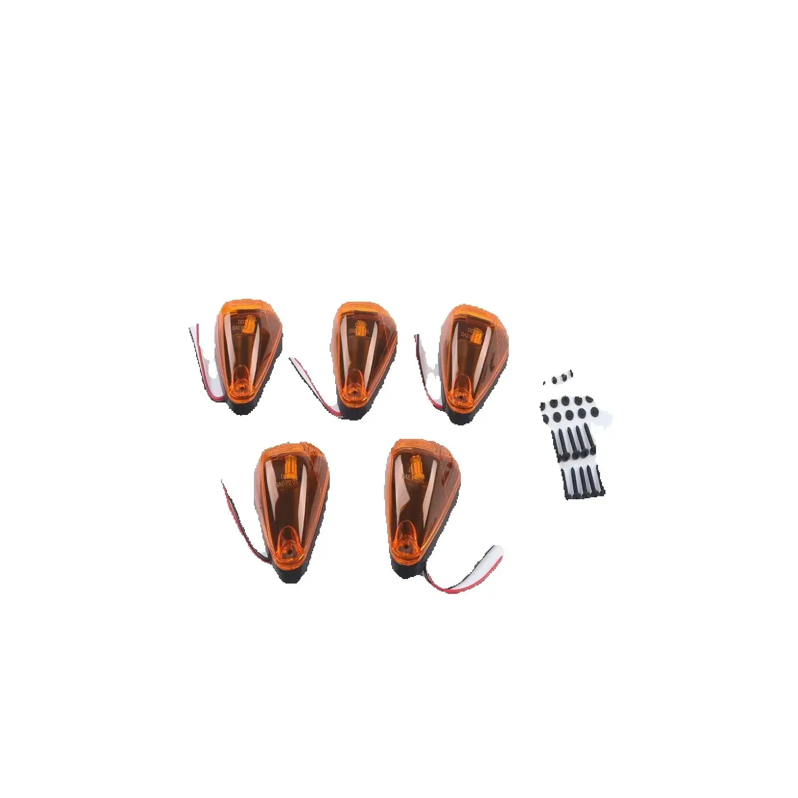 5PCS Amber LED Cab Roof Marker Lights Kit FOR Ford F250 F350 F450 F550 1999-2016 Super Duty 12V DC