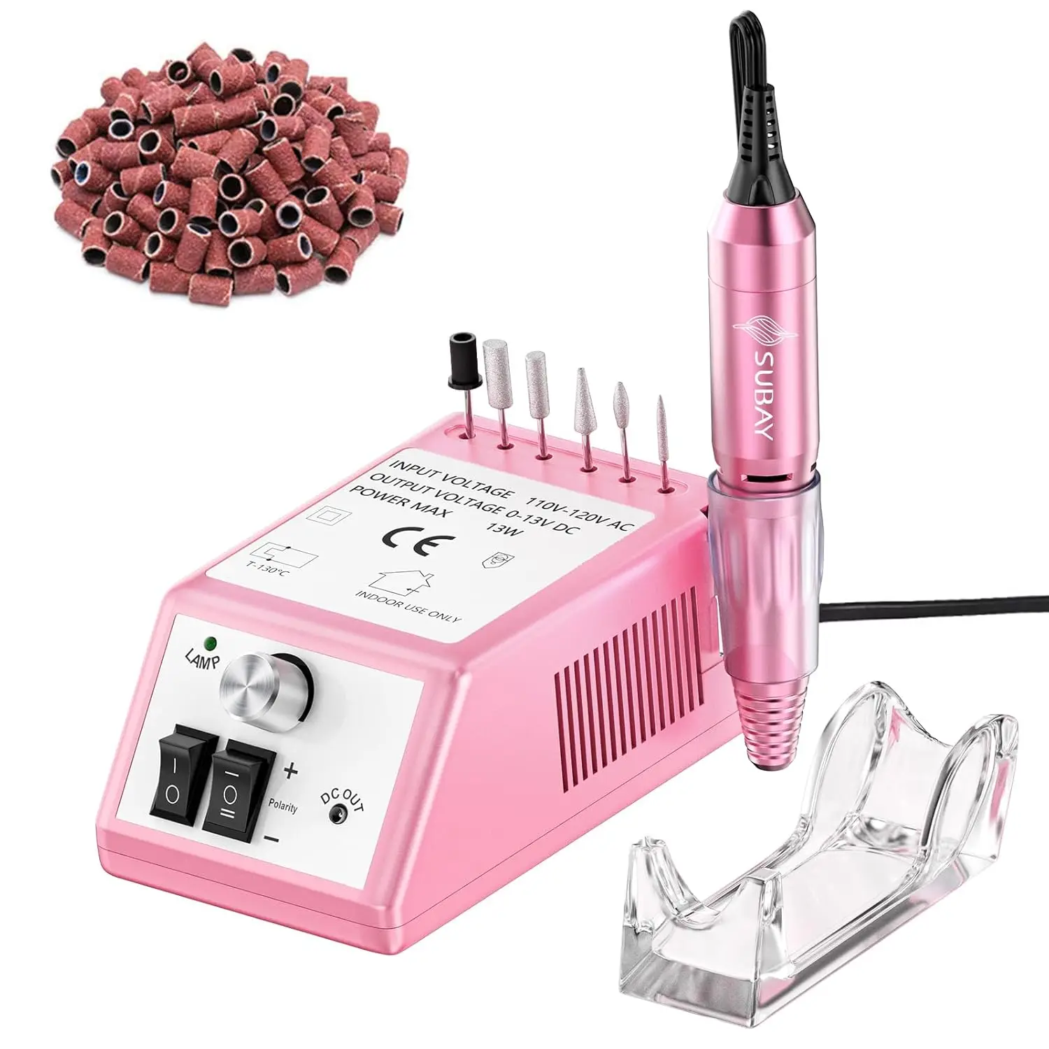 

Professional Electric Nail Drill for Acrylics, 20000RPM Adjustable Speed Manicure & Pedicure Kit with 6 Sanding Bands