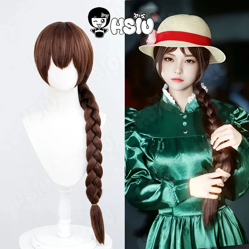

Sophie Hatter Cosplay Wig HSIU 90CM Dark Brown Braids Long Hair Synthetic Wig+Wig cap Anime Howls Moving Castle cosplay Wig