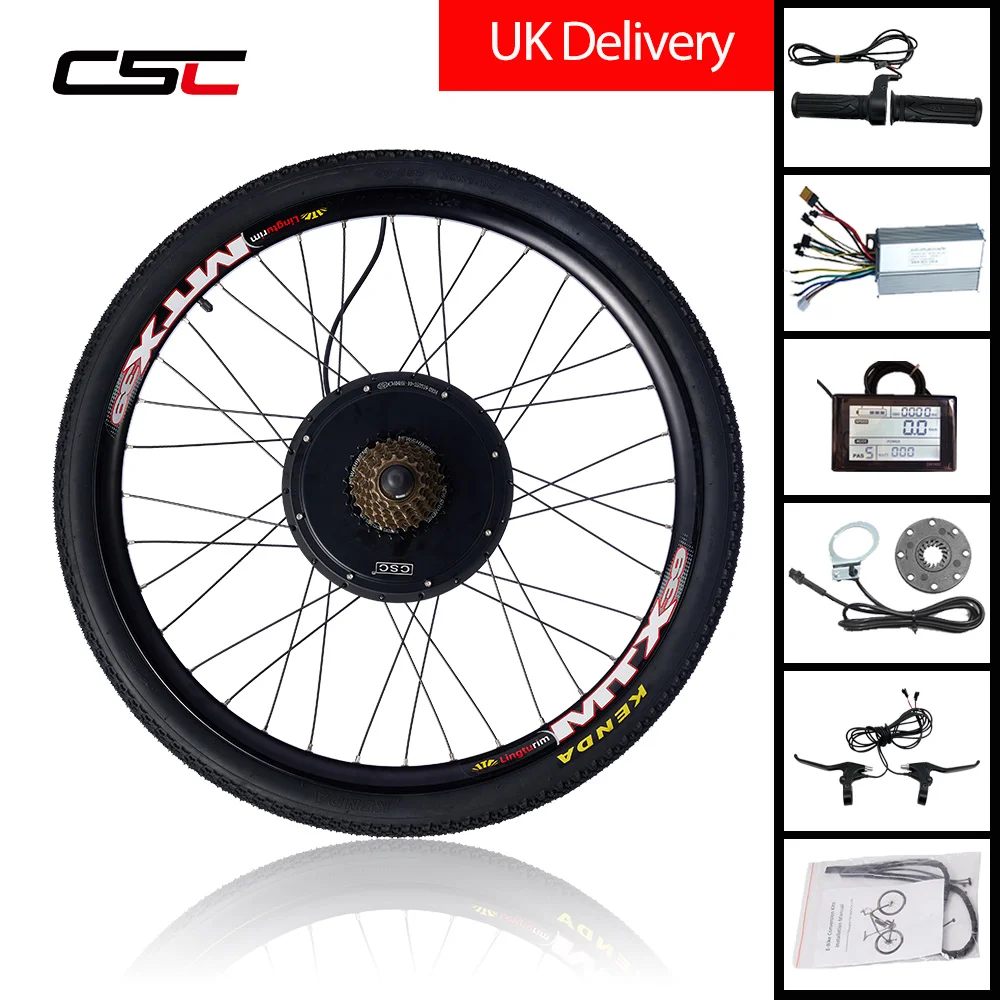 CSC UK Stock MTX Rim Electric bike Conversion Kit EBike 26" 27.5" 48V 1000W 1500W Rear Hub Motor bicycle Wheel kit With display