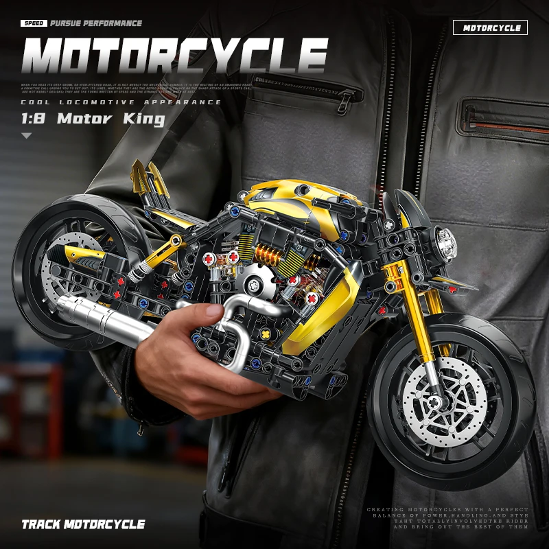 

2026 MOC Технический конструктор 1:8 Мотоцикл, Спортивный автомобиль, Строительные блоки, Игрушки для мальчиков, Рождественский подарок, Развивающий набор игрушек