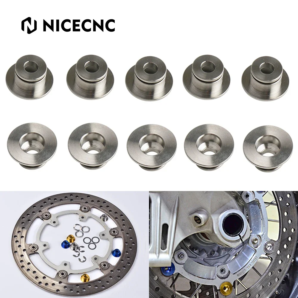 4.5-5.2mm Titanium Brake Disc Floating Bobbins Circlip for Honda CBR600RR CBR1000RR 04-18 CB1000R 11-18 CB500X CBR500R/ABS 13-18