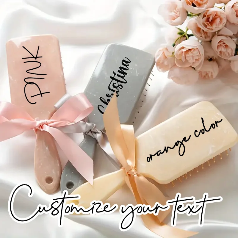Custom Hair Brush Bridesmaids Gift Airbag Mirror Finish Brush Graduation Bridal Birthday Party Favors Personalized Gift For Girl