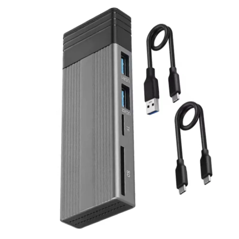 L53A-M2 NVME NGFF SSD 외장 케이스 타입 C 3.1 10Gbps USB C 허브 - SD TF USB2.0 분배기 독 USB 허브 (데스크탑/노트북용)