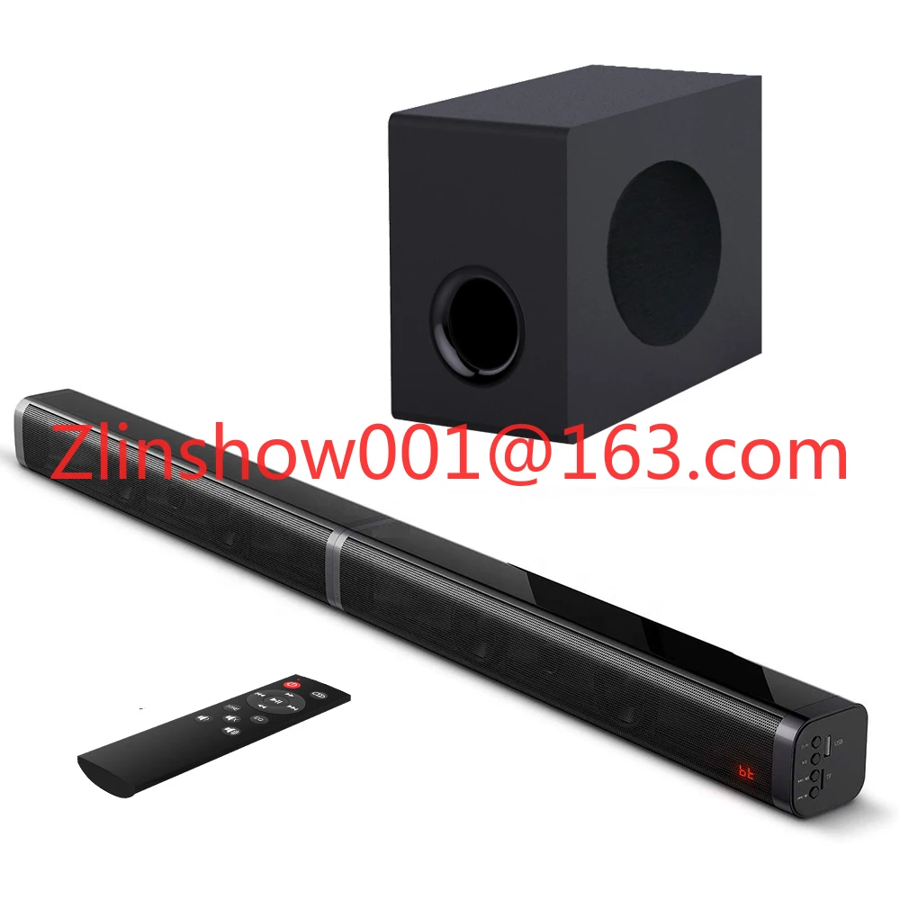 2.1CH Home TV Wireless Soundbar Detachable BT V5.0 Speaker HiFi 3D Stereo Passive Powerful Subwoofer Support AUX Optical RCA USB