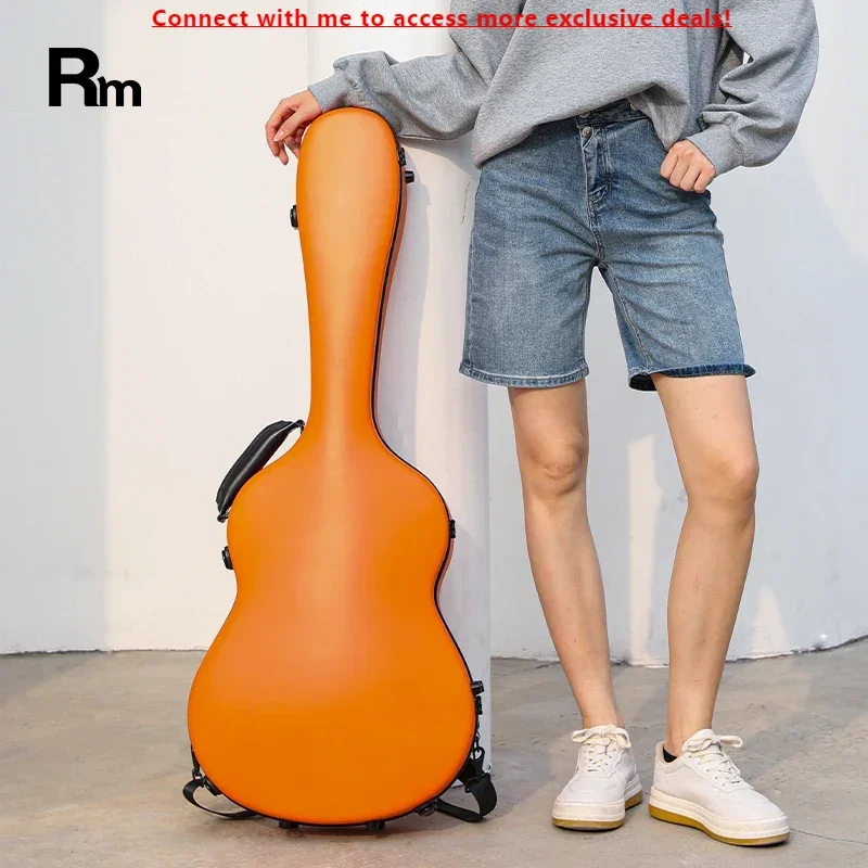 

MOON-FGC-CRD Rm Rainbow High Quality Custom Colorful Shaped Classical Acoustic Fiberglass Hard Guitar Case