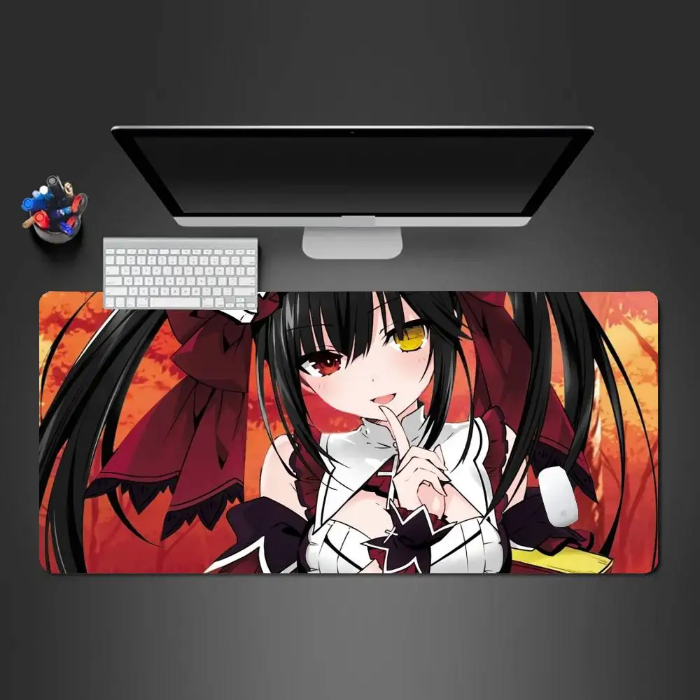 Tokisaki Kurumi Anime Mousepad Non-slip Suitable For Office Computers Laptops E-sports Game Desk Mats XXL Keyboard