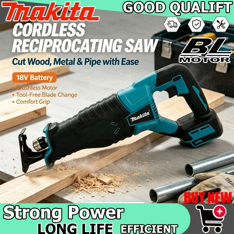 Makita Reciprocating Saw Replacement Blades, for Wood, Pipe & Metal Cutting, Fits Makita 18V Cordless Reciprocating Saw