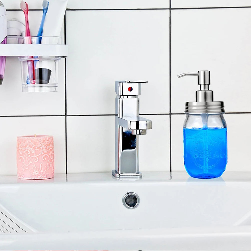 

Stainless Steel Pump Head Soap Dispenser Replacement Hand Bottle Bathroom Jar Lid Kitchen Lotion Handwashing Fluid Liquid