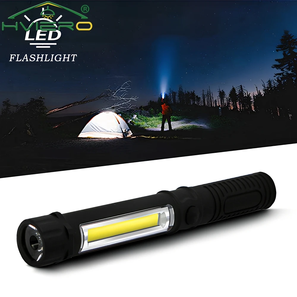 1X Multi-Function COB LED Portable Mini Pen Work Light Inspection Torches Magnetic Base Waterproof Used For Camping Cycling Bar