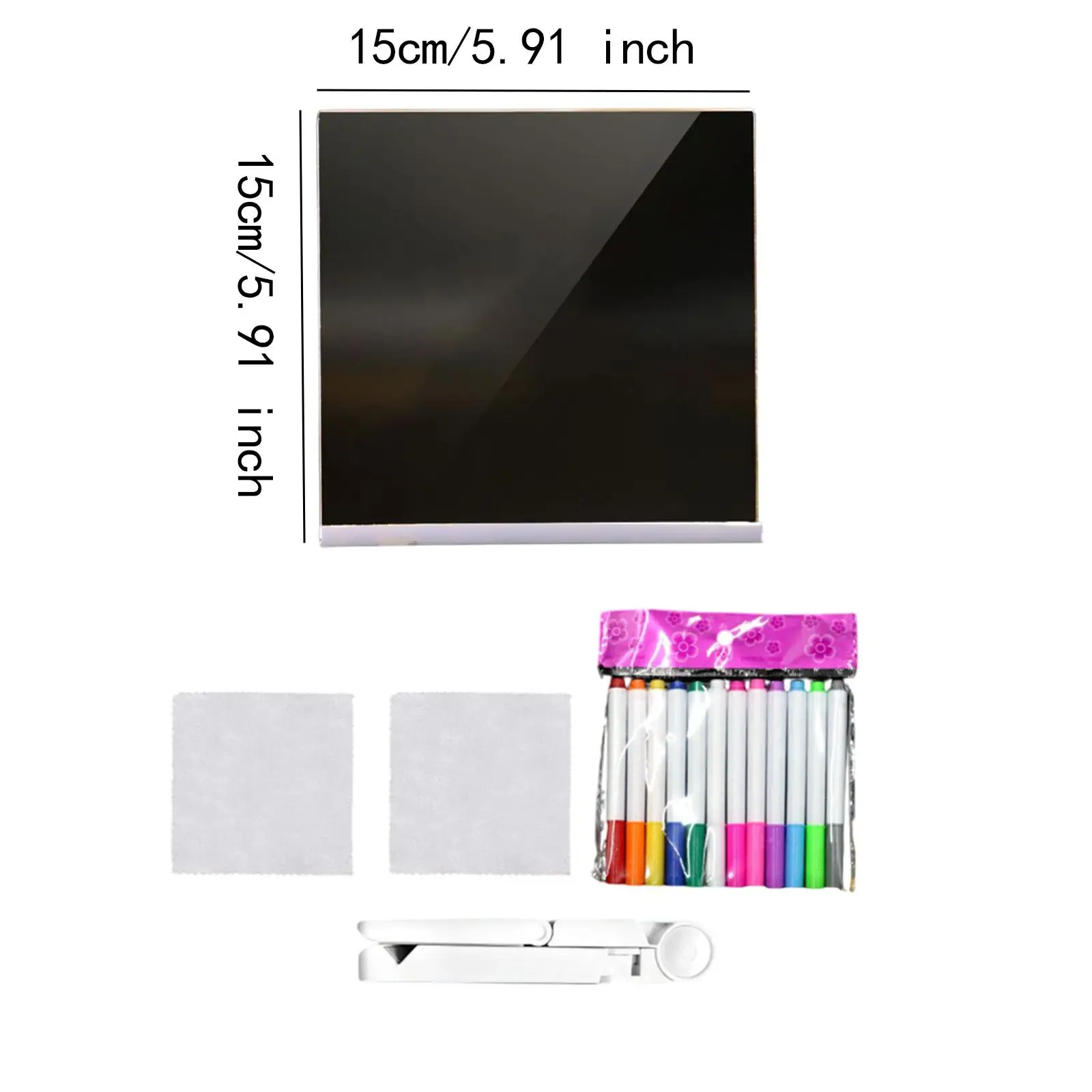 لوح مسح جاف من الأكريليك مع مصباح ليلي خفيف ولوحة رسائل قابلة لإعادة الكتابة مع لوحة ملاحظات ملونة للمدرسة والمكتب المنزلي