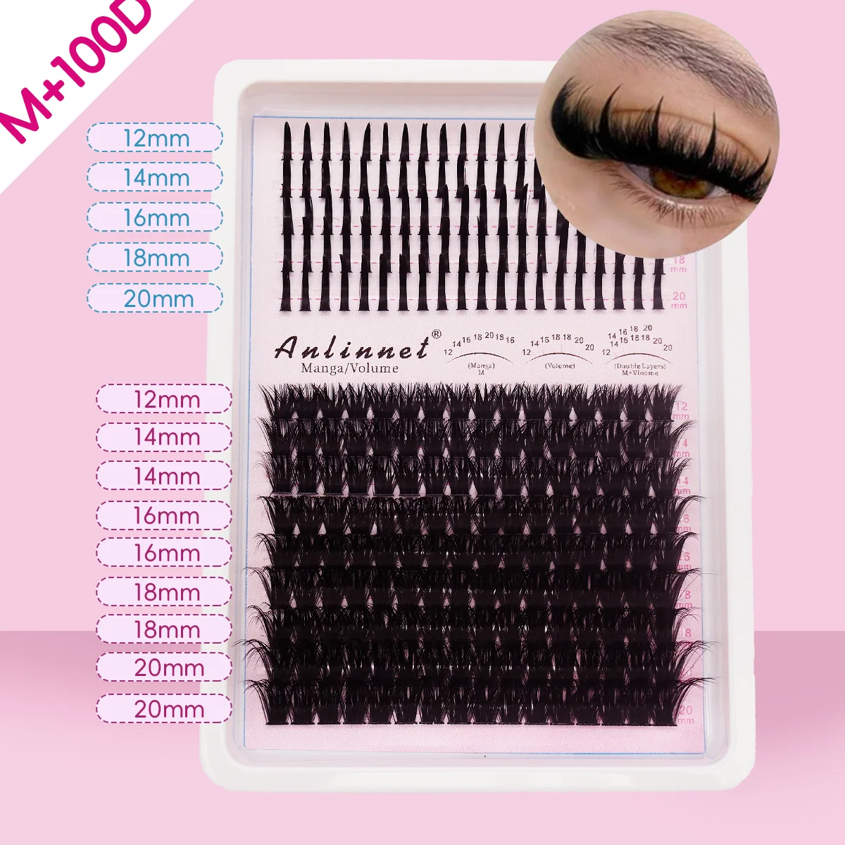14 Rows Bottom&Spiky Lashes Clusters DIY Fluffy Volume Individual Lashes Cluster Handmade Manga Lashes, Eyelash Extensions