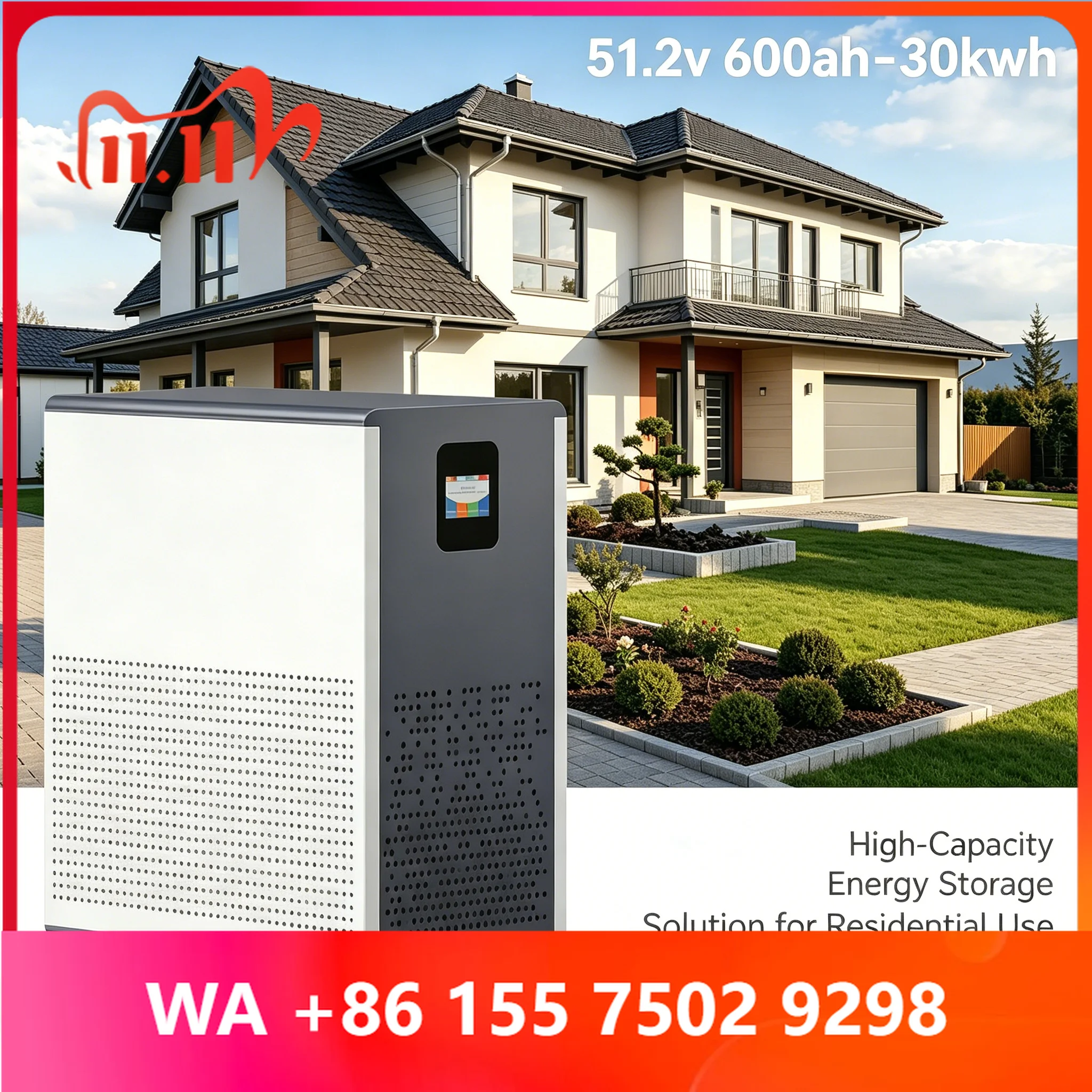 Smart BMS LCD Lifepo4 48 600Ah 1000Ah 30h 50h Hybrid Grid Home Energy Storage System Floor Standing