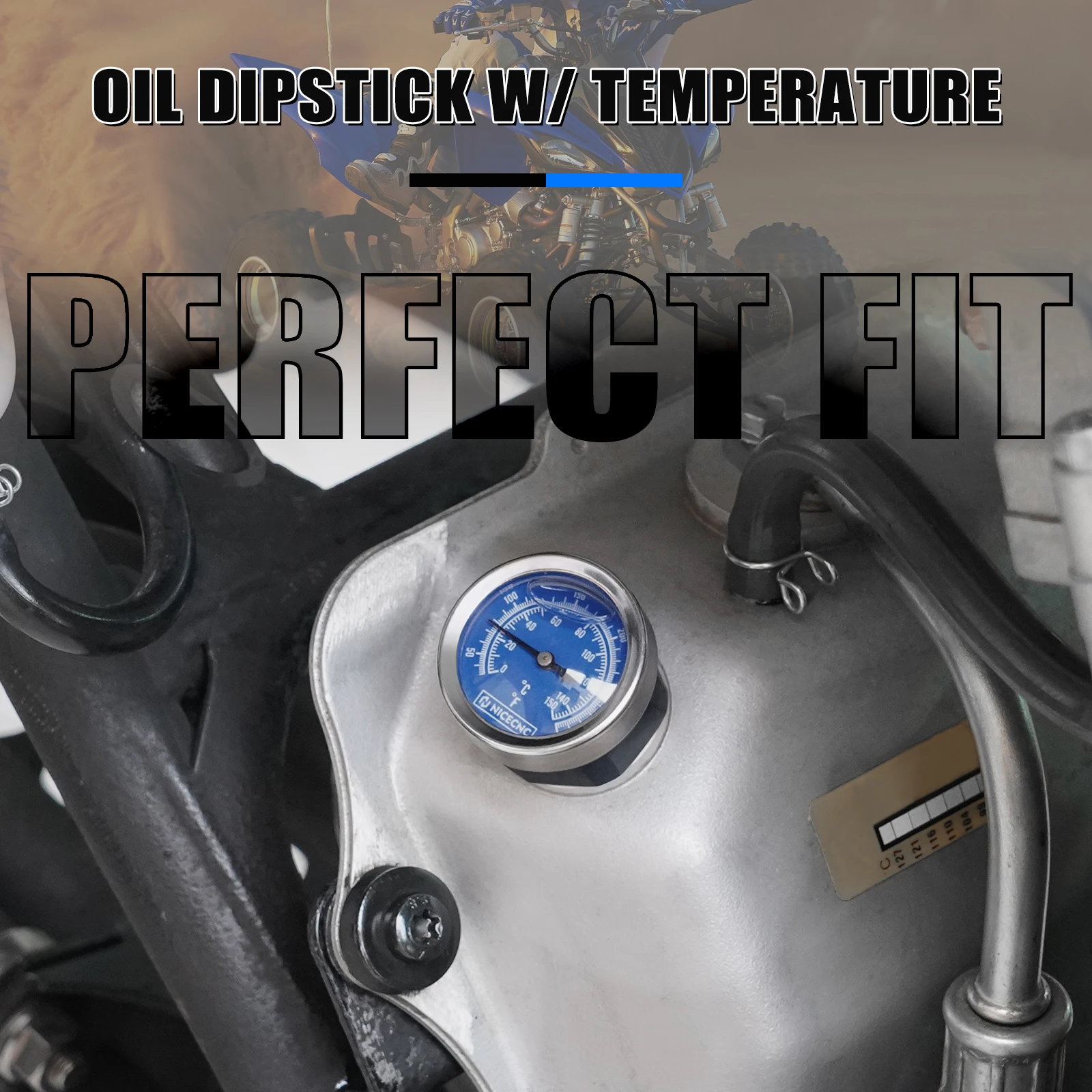 NICECNC Für Yamaha Raptor 700 700R 2006-2026 Ölmessstab mit Temperaturanzeige Für Yamaha Raptor 660R YFZ450 ATV Zubehör – Detail 16