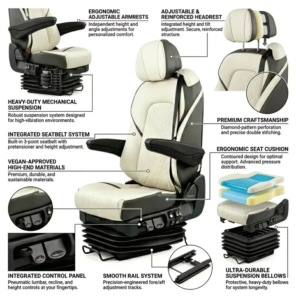 YSR Seating Durable Comfortable PU Leather Luxury Driver Seat YSR 714-1P Modified Car Seat OEM/ODM Supported