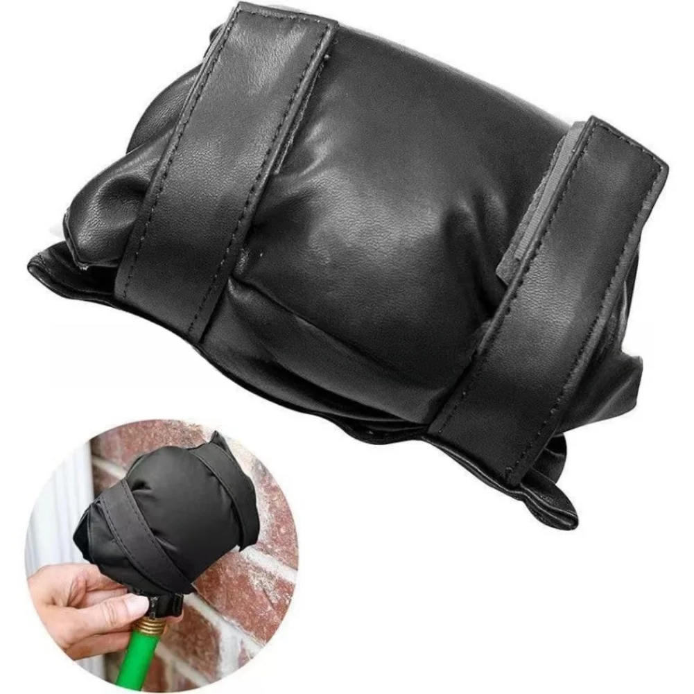 Insulated Tap Guard PU Faucet Cover Leather Finish Thick Silk Cotton Lining Rust Protection Year Round Faucet Cover Solution