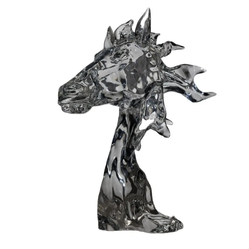 transparent horse head art home decoration study ornament crystal texture delivery ornament opening housewarming ceremony