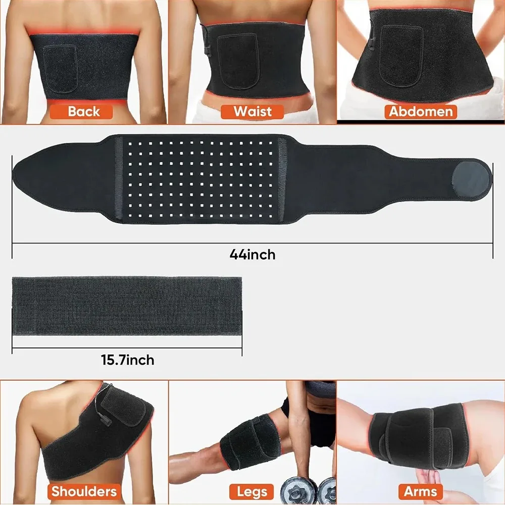 LED Red Light Belt 850nm and 660nm Infrared Light Pad for Relieve Back Waist Shoulder Knees Joints Fatigue Burning Fat Slimming view 5