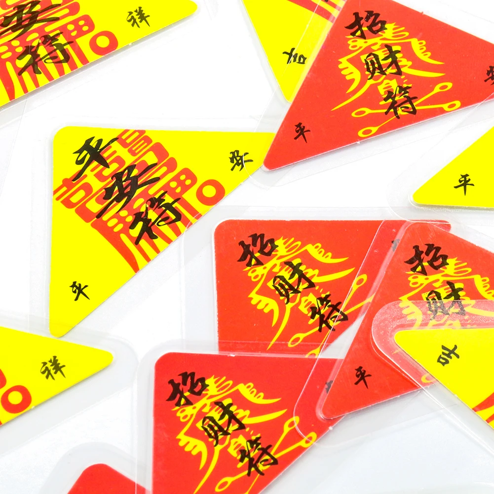 

20 Pcs Creative Cardboard Triangle Ping An Zhao Cai Spell Charm Personal Religious Letter Auspicious Good Luck Up Greeting Card