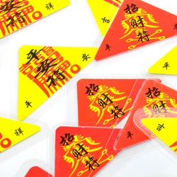 20 Pcs Creative Cardboard Triangle Ping An Zhao Cai Spell Charm Personal Religious Letter Auspicious Good Luck Up Greeting Card