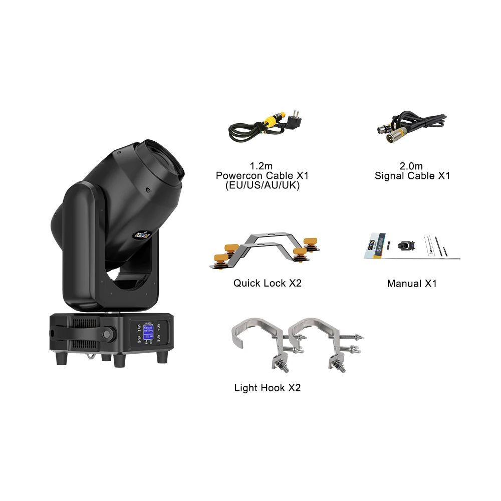 GalaxyJet-Projecteur LED Zoom Beam, Spot and Wash, 300W, 3 en 1, Tête mobile, Flight Case, Effet conviviale ré, Bars, Discothèque, Interdit