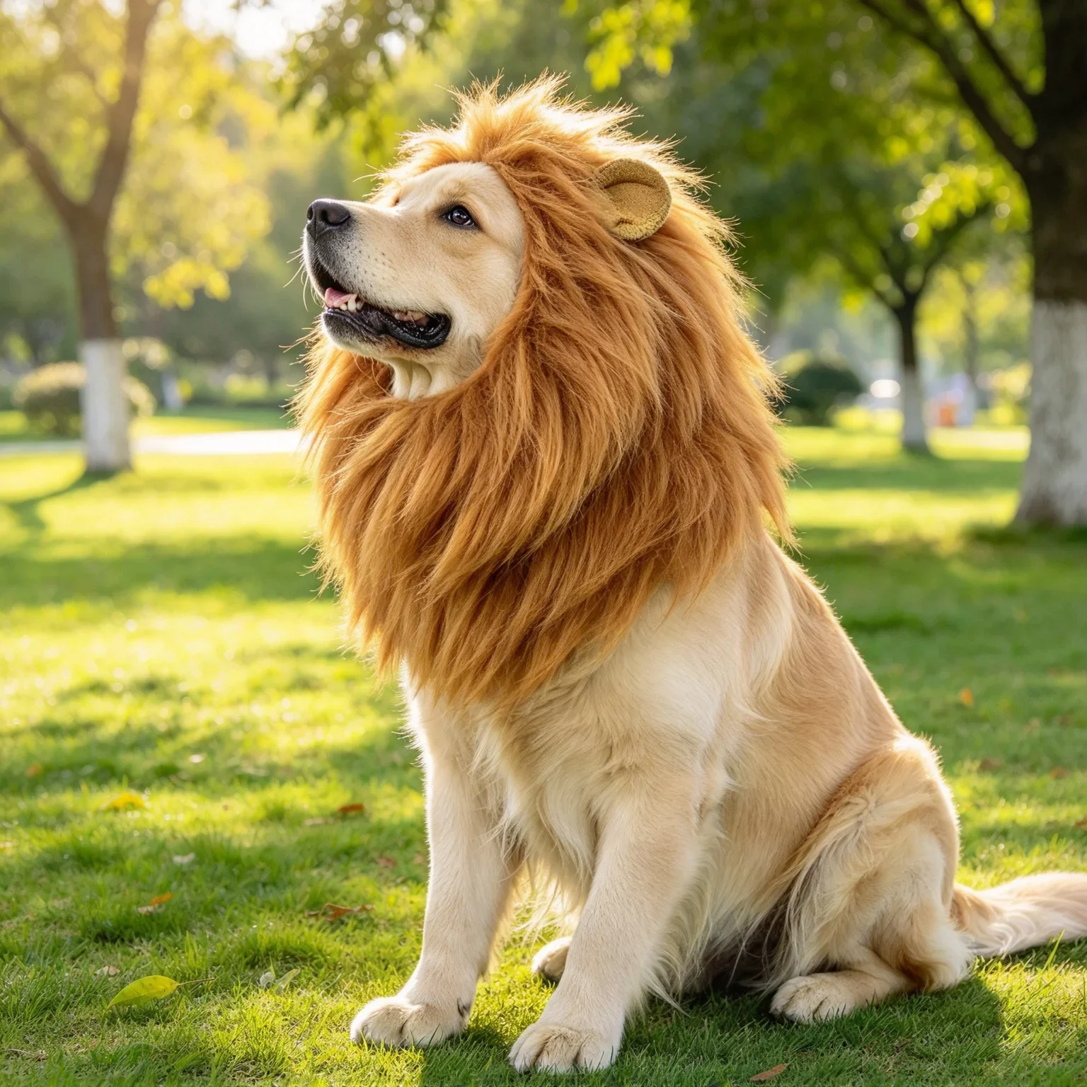 Funny Pet Lion Headgear With Ear Design Dog Cat Cosplay Wig Hat For Party Role Play Costume Dress Up