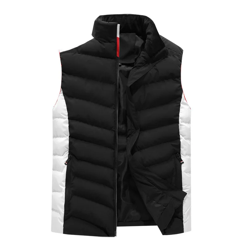 White Vest Jacket Men Slim Fit Stand Collar Sleeveless Puffer Jackets Spring Autumn Casual Waistcoat Men Warm Coat 2024 Trends