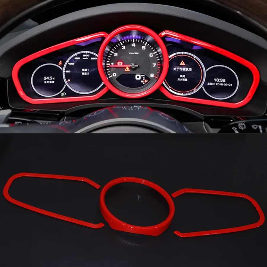 Front Dashboard Display Screen Decoration Frame Trim Stickers For Porsche Panamera 2017-2022 Cayenne 2018-2022 Car Accessories