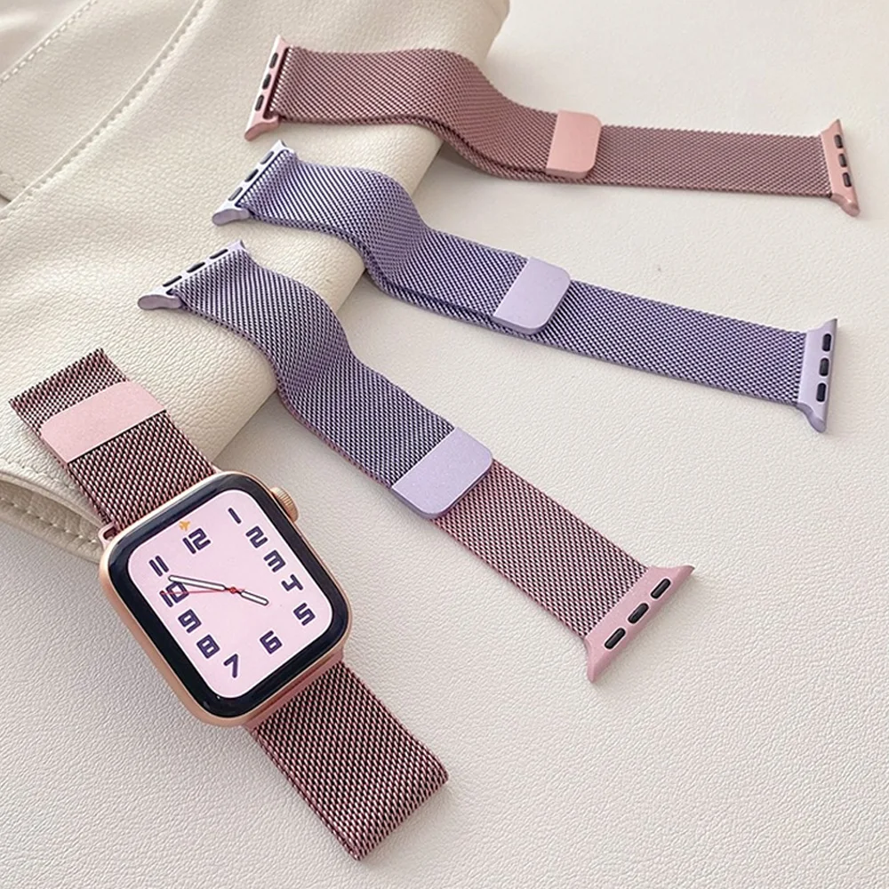 Milanese Loop for apple watch band 44mm ultra 2 49mm 45mm 46mm 45mm 41-42mm metal bracelet iwatch series 10 9 8 7 6 SE 5 4 strap