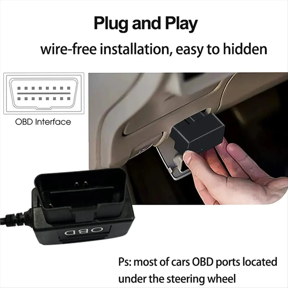#(Upgraded)Car DVR Hardwire Kit for Low Vol Protection 5V 3A USB Port Car Charge Cable OBD Dashcam 24H Parking Monitoring Access