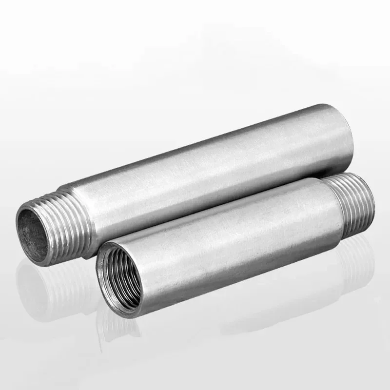 1/8 "1/4" 3/8 "1/2" 3/4 "1" 1.2 "1.5" 2 "ذكر x أنثى موضوع تمديد أنبوب L = 3-50 سنتيمتر 304 وصلة أنابيب الفولاذ المقاوم للصدأ موصل