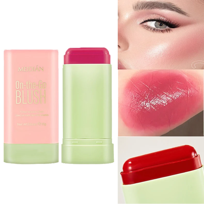 Creamy Blush Makeup Multi Stick For Eyes Lips & Cheeks Rouge Moist Pink High Color Rendering Tint Blusher Brightening Skin Tone