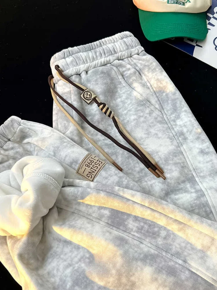 

Мужские повседневные брюки Fce Lined Thiened, осенне-зимние, свободные, широкие, окрашенные, модные, брендовые, спортивные, карго-брюки