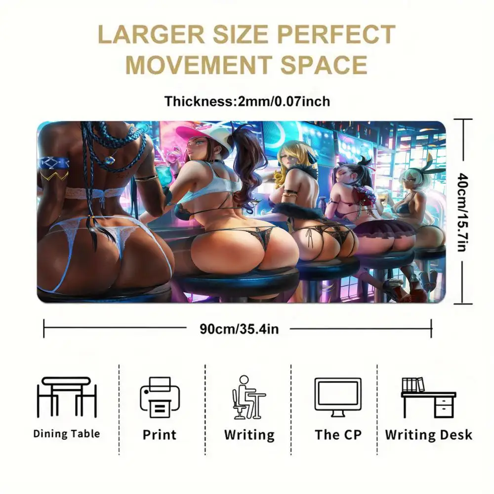 Alfombrilla de ratón, alfombrilla de escritorio, alfombrilla de oficina para dormitorio, antideslizante, para ordenador portátil, alfombrilla sexy para chica