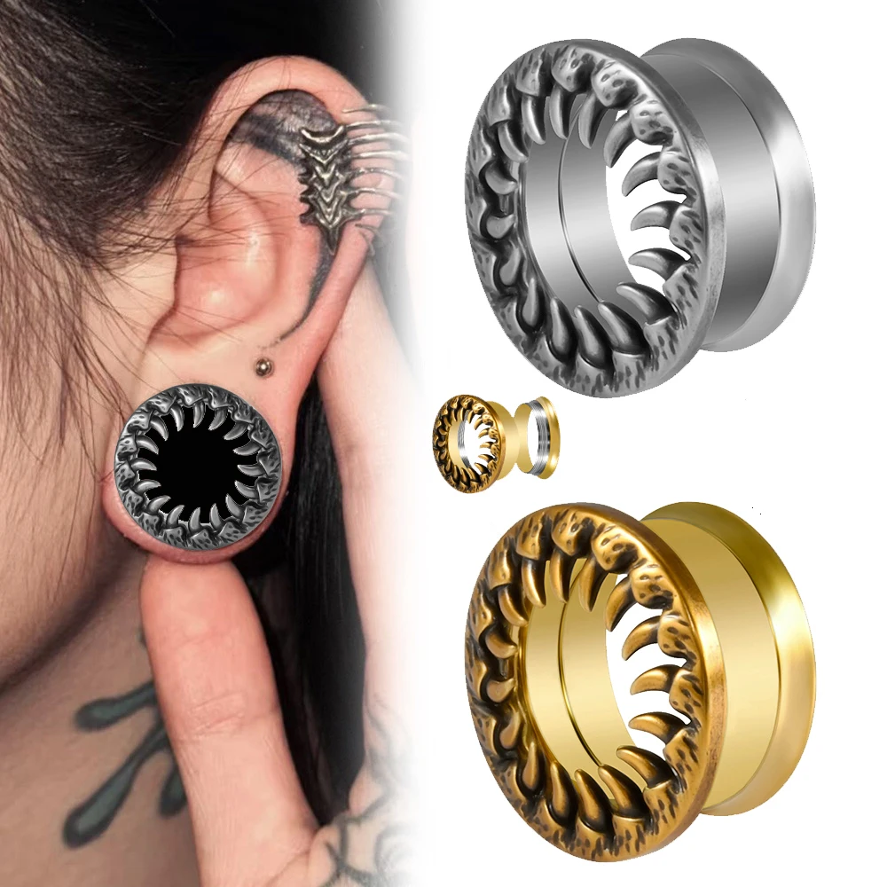 1PC Stainless Steel Eagle's Talon Ear Plug Expanders Internal Thread Ear Gauge Earring Gauges Stretchers Piercing Jewelry 8-25MM