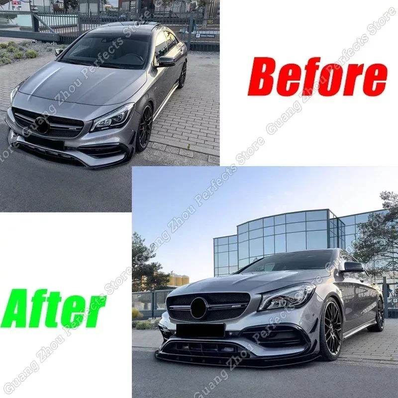 For Mercedes Benz CLA Class C117 CLA200 CLA220 CLA250 CLA45 AMG 2015-2018 Facelift Car Front Bumper Lip Splitter Body Kits