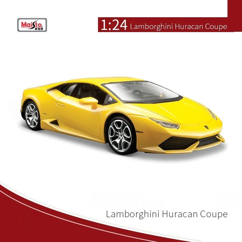 Maisto 1:24 Lamborghini Hurcan Coupe Yellow Green Alloy Simulation Car Model Sports Car Ornament Enthusiasts Collect Toy Gifts