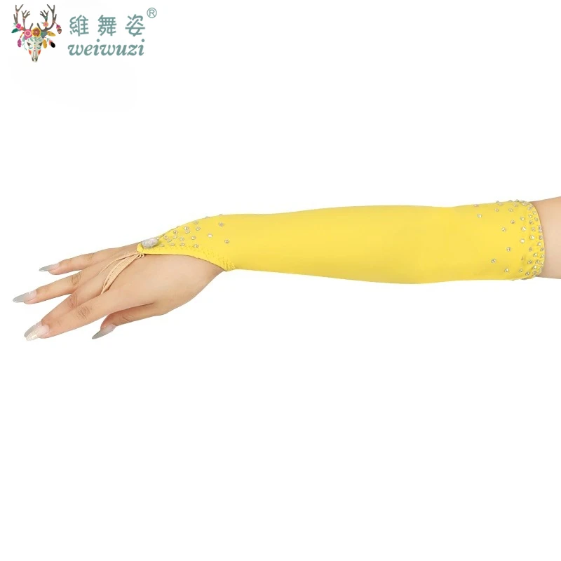 라틴 댄스 다이아몬드 장갑 슬리브 댄스 소녀 여성 전문 경쟁 액세서리 섹시한 댄스 스포츠 파티 장식