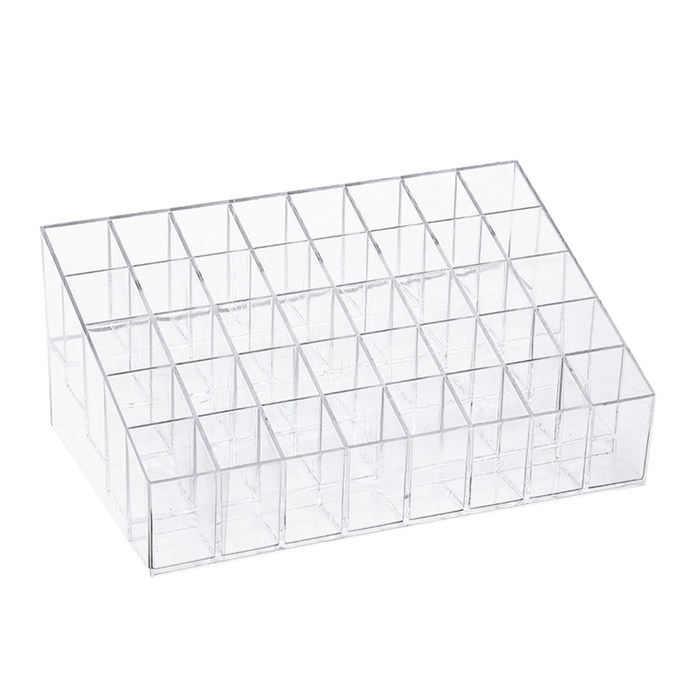 

40 Grid Lipstick Rack Organizer Holder Plastic Makeup Storage Display Gloss Container Nail Polish Shelf Brush Case