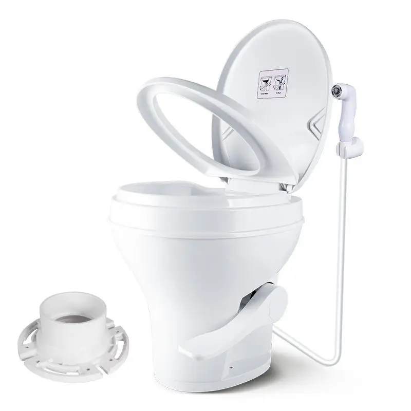 SEAFLO RV Toilet One-piece Plastic Foot-operated Outdoor Portable Camping Toilet Caravan Camper Motorhome Trailer Accessories